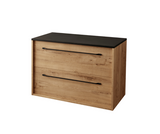 BATHME LENNOX TAP Bathroom Cabinet without Sink with Ostippo Ebony Oak Countertop