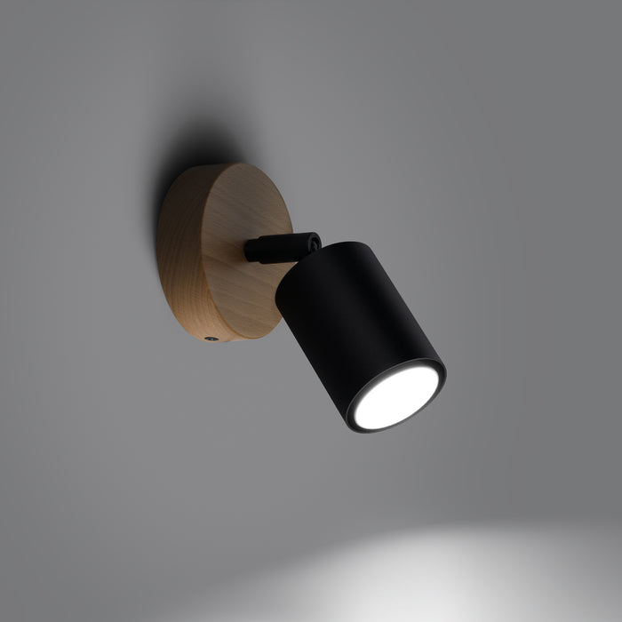 SOLLUX SL.1290 VERDO Lámpara de Pared GU10 Madera Negra
