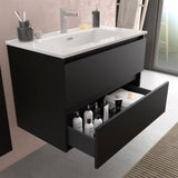 SALGAR BEQUIA Bathroom Cabinet with Sink Matte Black Color
