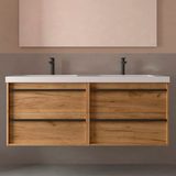 SALGAR 104845 ATTILA Mueble de Baño con Lavabo 4 Cajones 140 cm Color Roble África