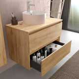 SALGAR BEQUIA Bathroom Cabinet with Countertop Lid Color Roble África