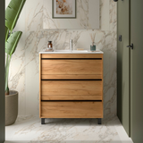 SALGAR ATTILA Mueble de Baño con Lavabo 3 Cajones Color Roble África