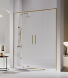 KASSANDRA DE100 DELTA Mampara Ducha 2F+2C Oro Cepillado Transparente