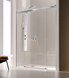 KASSANDRA GS100 GLASS Front Shower Screen 2F+2C Silver Gloss Transparent