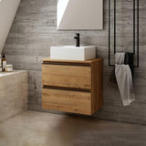 BATHME MADISON SQUARE Bathroom Cabinet with Sink and Ostippo Oak Countertop