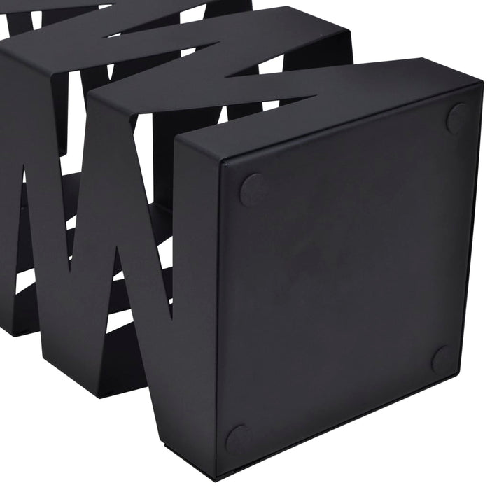 VXL Paragüero cuadrado soporte para bastones de acero negro 48,5 cm