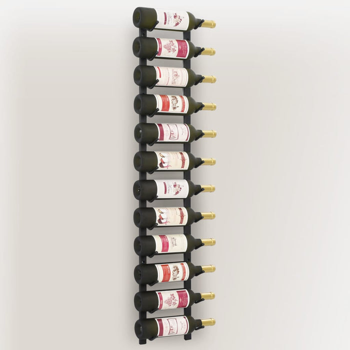 VXL Botellero de pared para 12 botellas hierro negro
