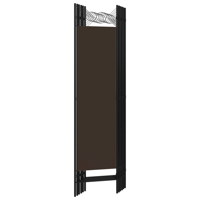 VXL Biombo divisor de 6 paneles marrón 240x180 cm