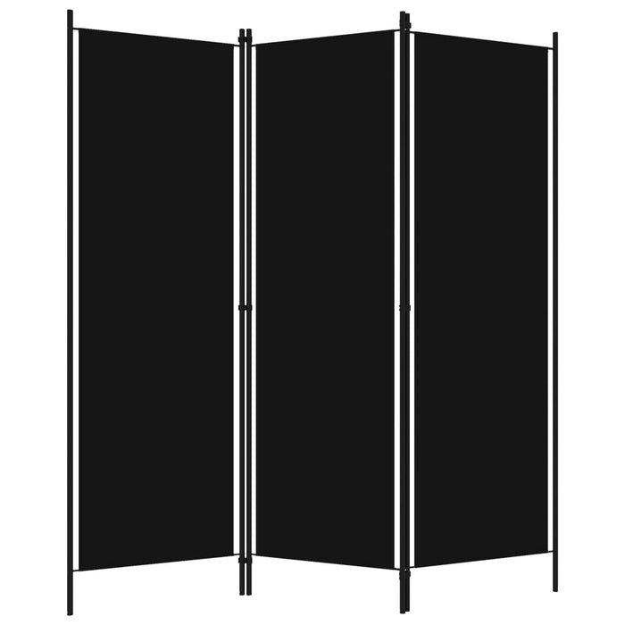 VXL Biombo divisor de 3 paneles negro 150x180 cm