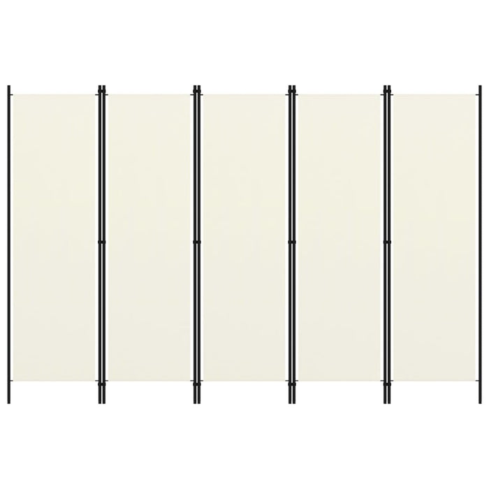 VXL Biombo divisor de 5 paneles blanco crema 250x180 cm