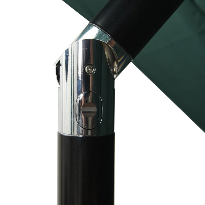 VXL Sombrilla De 3 Niveles Con Poste De Aluminio Verde 2,5X2,5 M