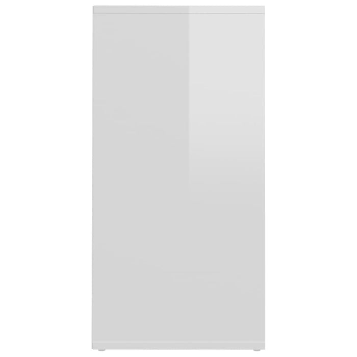 VXL Muebles zapateros 2 uds aglomerado blanco con brillo 31,5x35x70 cm