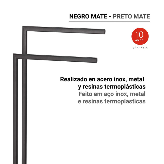 GEDY 13311400000 FELIX Toallero y Columna de Pie Negro Mate