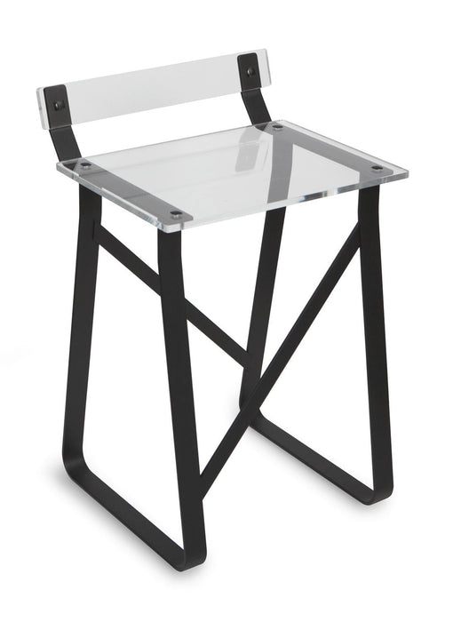 BELTRAN 1908 TABURETE Banqueta Negro Con Respaldo Asiento Metacrilato Manhattan