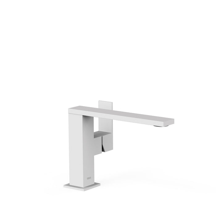 TRES 00620501BM CUADRO Single-lever Faucet with Side Handle for Sink Matte White