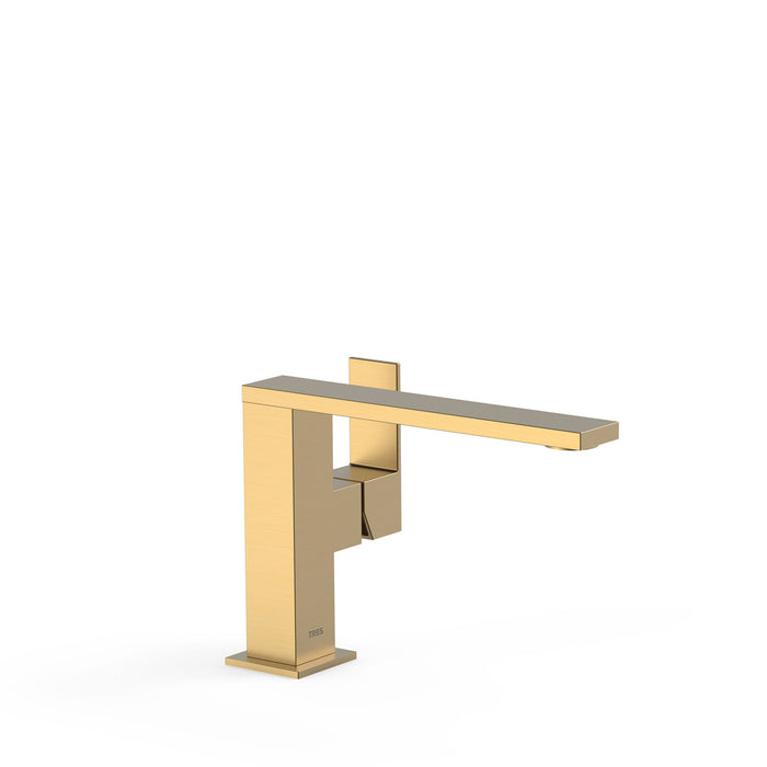TRES 00620501OM CUADRO Single-lever Faucet with Side Handle for Sink Matte Gold Color 24K