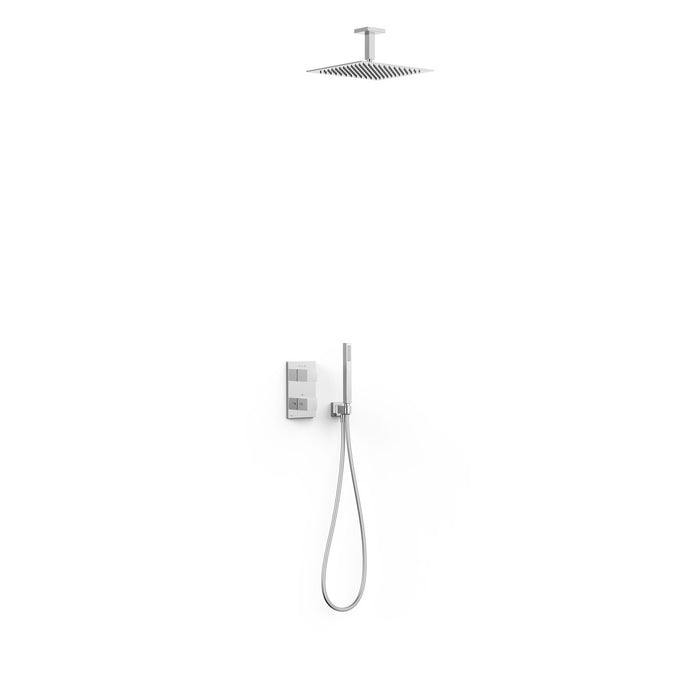 TRES 00625003 THERM-BOX 2-Way Built-In Thermostatic Shower Faucet Kit Chrome Color