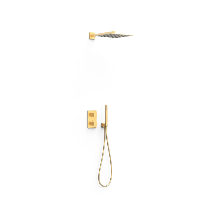 TRES 00625004OM THERM-BOX 2-Way Built-in Thermostatic Faucet Kit Shower Color Matte Gold 24K