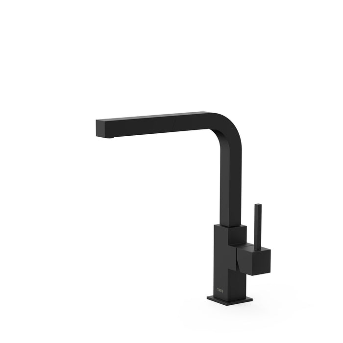 TRES 006437NM COCINA Grifo Monomando con Caño Extraíble Fregadero Color Negro Mate