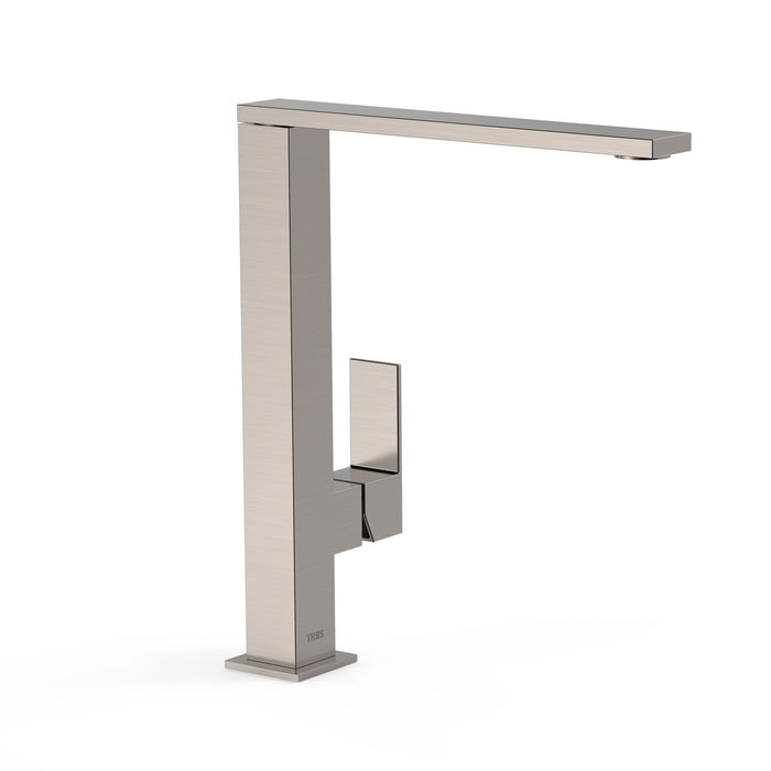 TRES 00648501AC FRAME Single-lever High Spout Faucet with Side Handle for Sink Steel Color