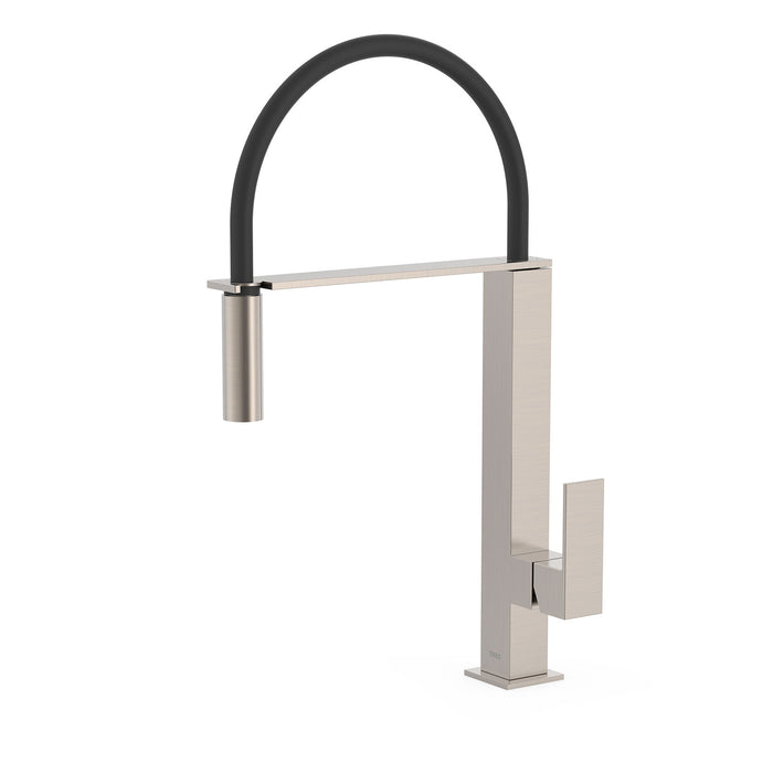 TRES 00648701AC KITCHEN Single-lever Faucet with Flexible Spout Sink Steel Color