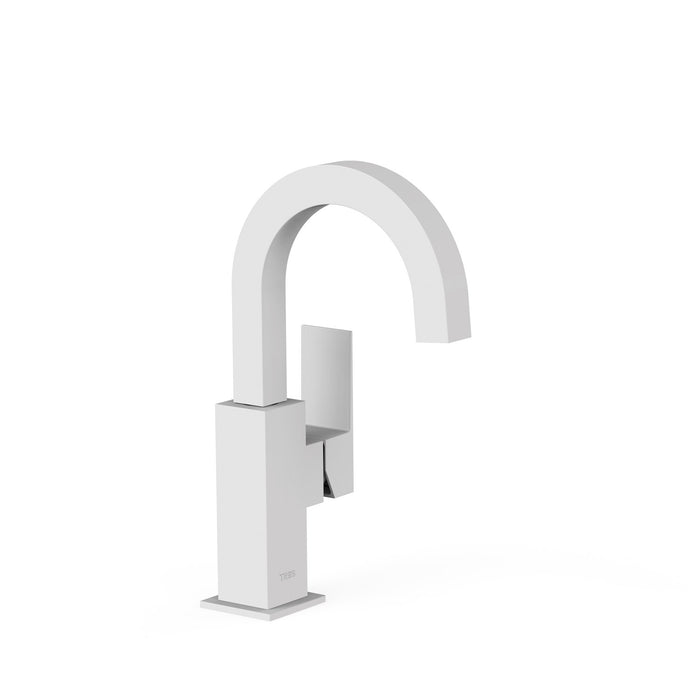 TRES 00660502BM CUADRO Single-lever Faucet with Side Handle for Sink Matte White