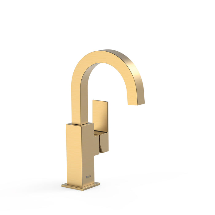 TRES 00660502OM FRAME Single-lever Faucet with Side Handle for Sink Matte Gold Color 24K