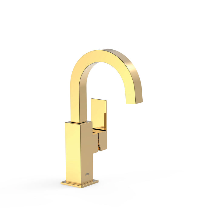 TRES 00660502OR CUADRO Single-lever Faucet with Side Handle for Sink 24K Gold Color