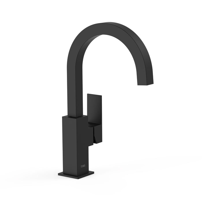 TRES 00660602NM FRAME Single-lever High Spout Faucet with Side Handle for Sink Matte Black Color