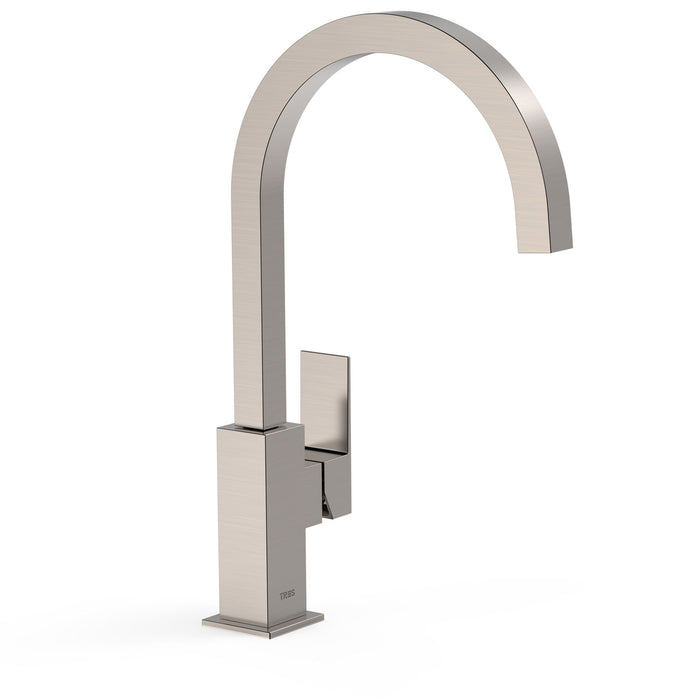 TRES 00660702AC FRAME Single-lever XXL Faucet High Spout with Side Handle for Sink Steel Color
