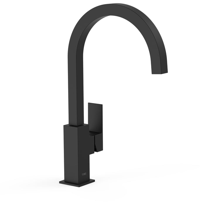 TRES 00660702NM FRAME Single-lever XXL Faucet High Spout with Side Handle for Sink Matte Black Color