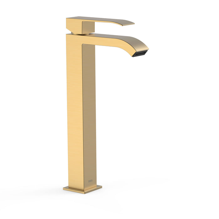 TRES 00681001OM CUADRO XXL Single-lever Faucet High Spout for Sink Matte Gold Color 24K
