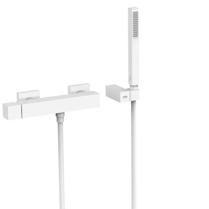 TRES 00716703BM Wall-mounted Single-lever Faucet for Shower Matte White Color