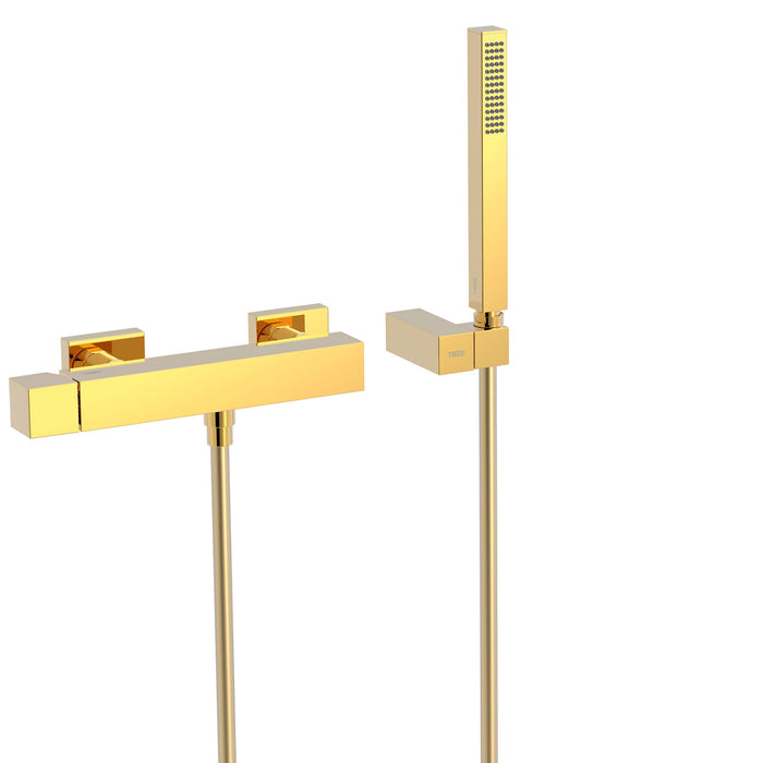 TRES 00716703OR Single-lever Wall-mounted Faucet for Shower 24K Gold Color