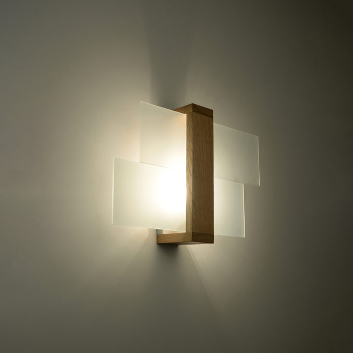 SOLLUX SL.0077 FENIKS Wall Lamp 1 Natural Wood