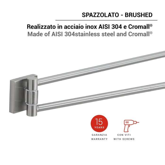 GEDY FJ233800000 FUJI Double Brushed Towel Rack