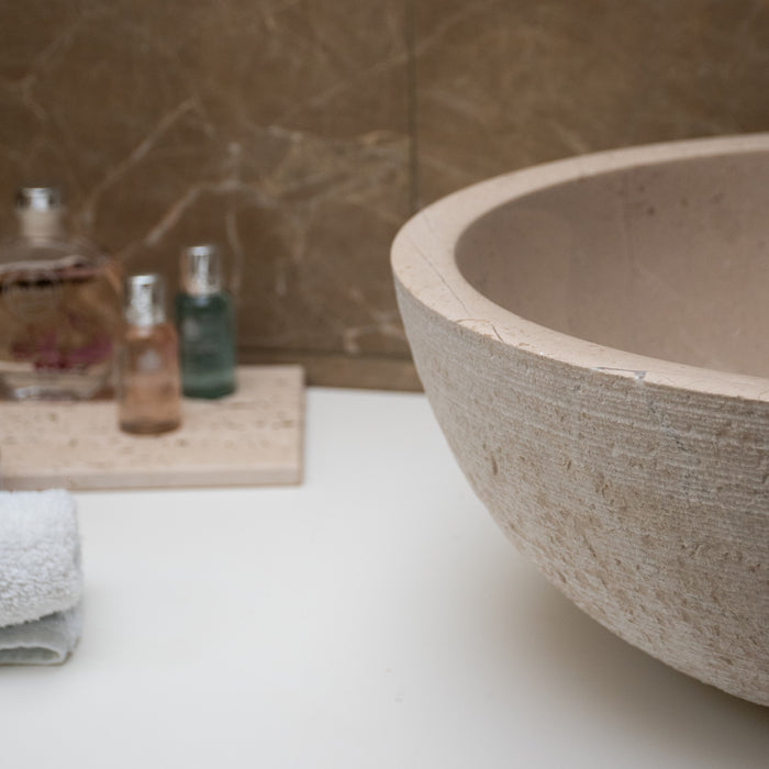 FORZINI FZ-BG/VB-MB-112 PLUTO Lavabo redondo de marmol  Beige