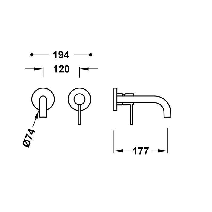 TRES 26230021OP STUDY Visible Piece for Built-in Sink Body Rose Gold 24K Color