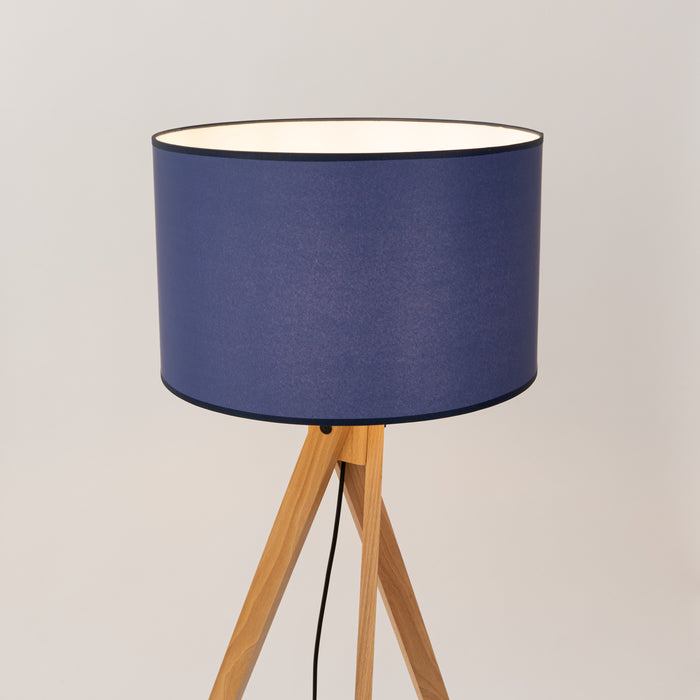 SOLLUX SL.1906 Lámpara de pie NATT navy azul marino/madera natural