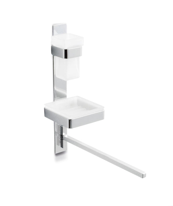 BELTRAN 10176 BERLIN Towel Rack with Glass and Soap Holder Chrome Screw