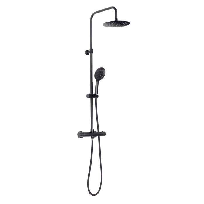 GEDY GYSC1030360 STAR MIX Grifo Gran Ducha Termostático Telescópico Negro Mate