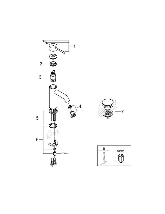 GROHE 30 294 GL0 ESSENCE Monomando de fregadero 1/2" oro brillo