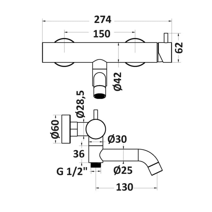PRESTO 8671099 Nox grupo baño-ducha Inox