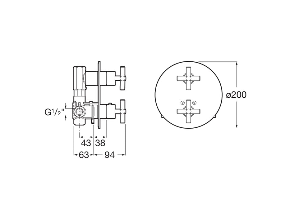 ROCA A5A0743C00 LOFT Grifo Termostático Empotrable para Baño o Ducha Cromo