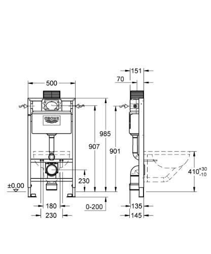 GROHE 38 525 001 RAPID SL módulo 1m Cisterna WC