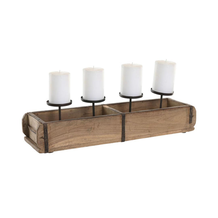 ARCOBAÑ FCPORVELA4  Portavela 4 Velas Madera/hierro