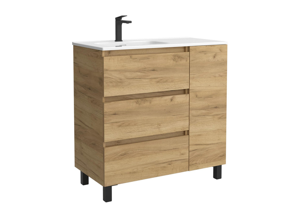 SALGAR 117494 BEQUIA PLUS Mueble de Baño 1 poza Porcelana 110cm Roble
