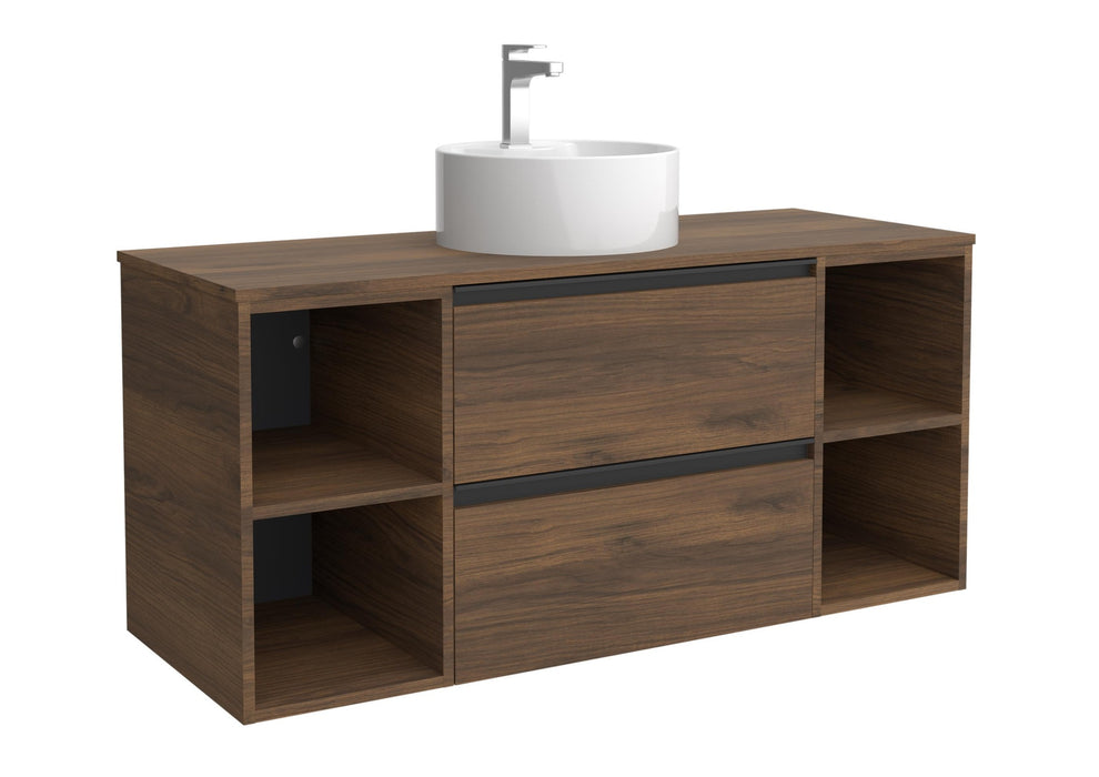 SALGAR 116061 BEQUIA PLUS METAL Mueble de Baño 1 poza Porcelana 120cm Nogal