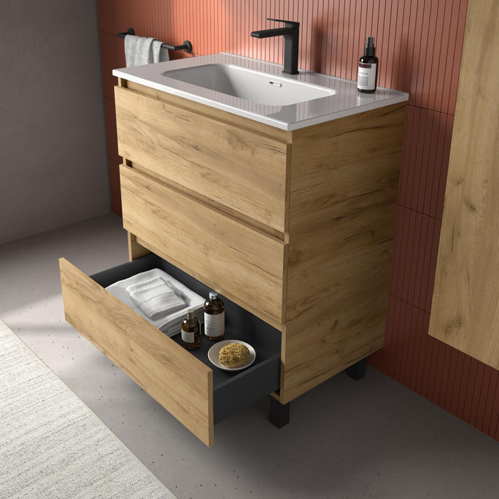 SALGAR BEQUIA Mueble 3C Lavabo Constanza Roble