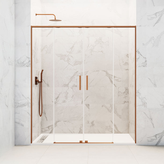 GME TWENTY Mampara Frontal Ducha 2F+2C Cobre Transparente